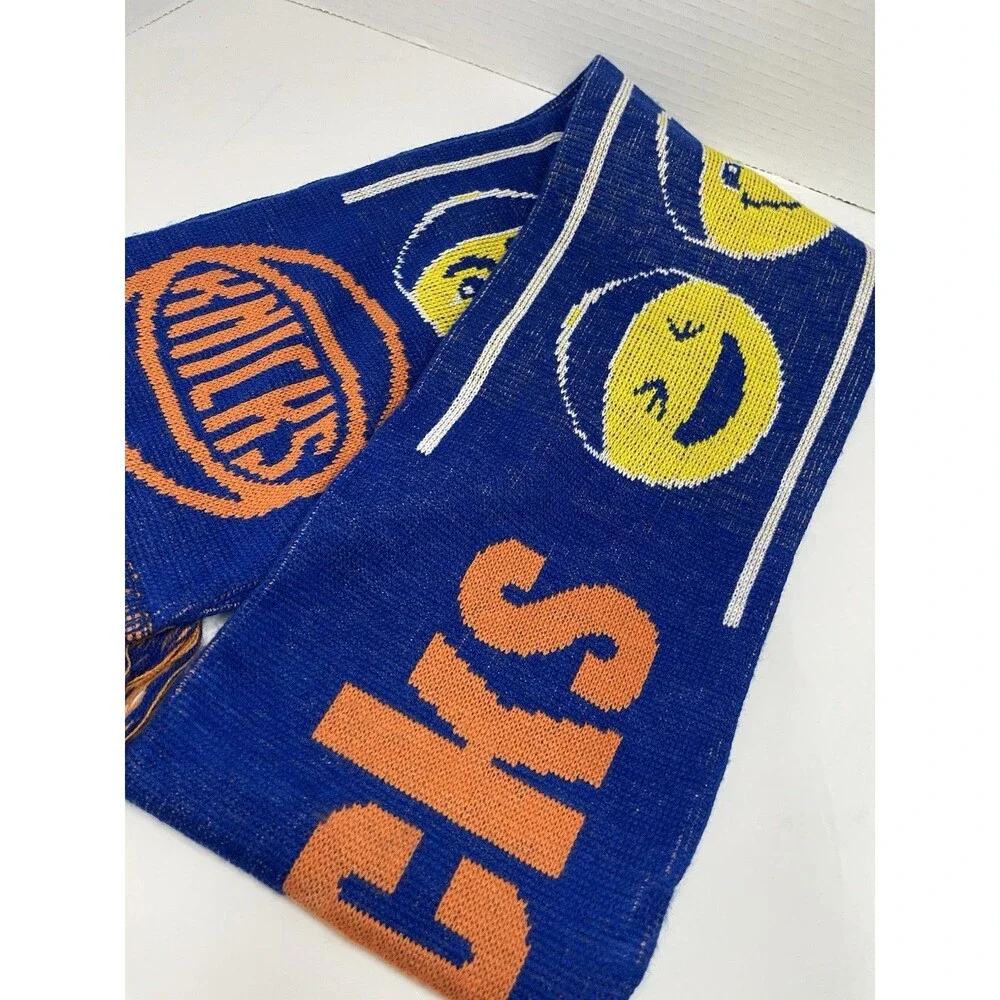 NY Knicks emoji Fringe Scarf Basketball 66x7